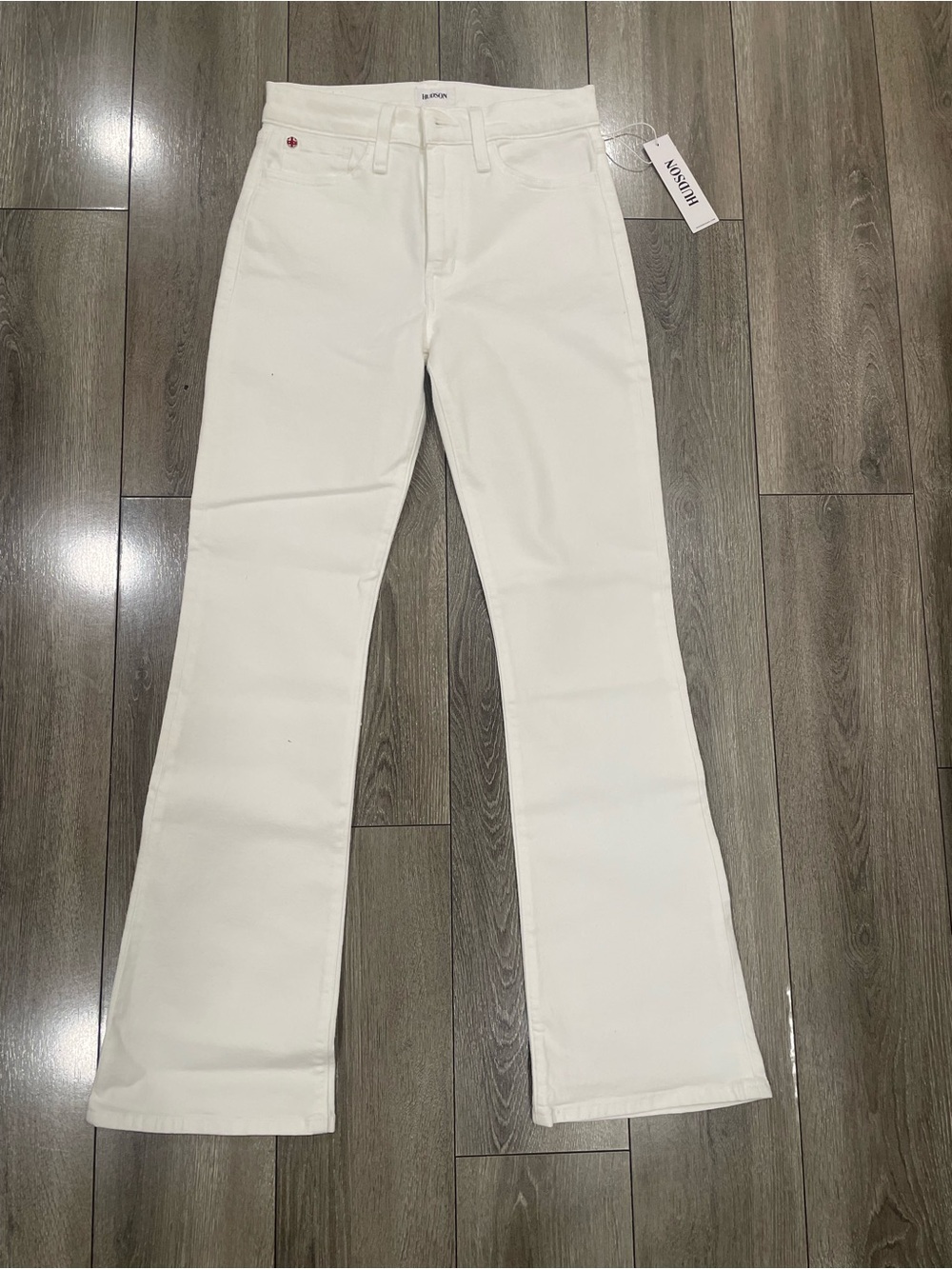 Hudson Jeans White Flare Wide-Leg Jeans